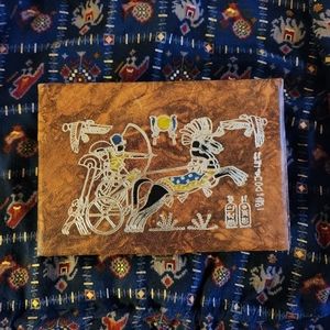 Egyptian Embossed and Gilded Leather Jewellery Box